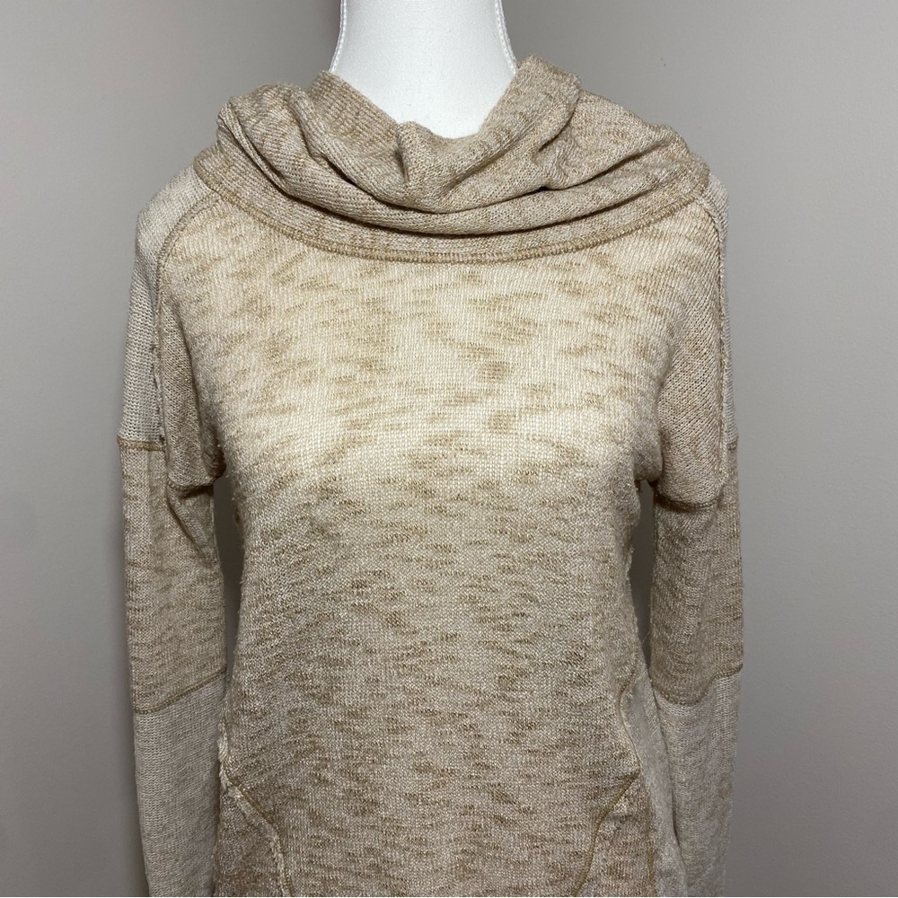 We The Free Tan Cowl Neck Sweater xsmall